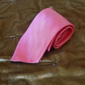 Breuer orange and white silk necktie